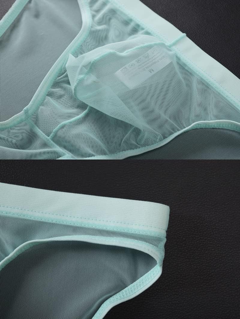 4 Pack Mens Super Thin Mesh Hollow Lingerie Triangle Bikini and Briefs Underwear - Image 7