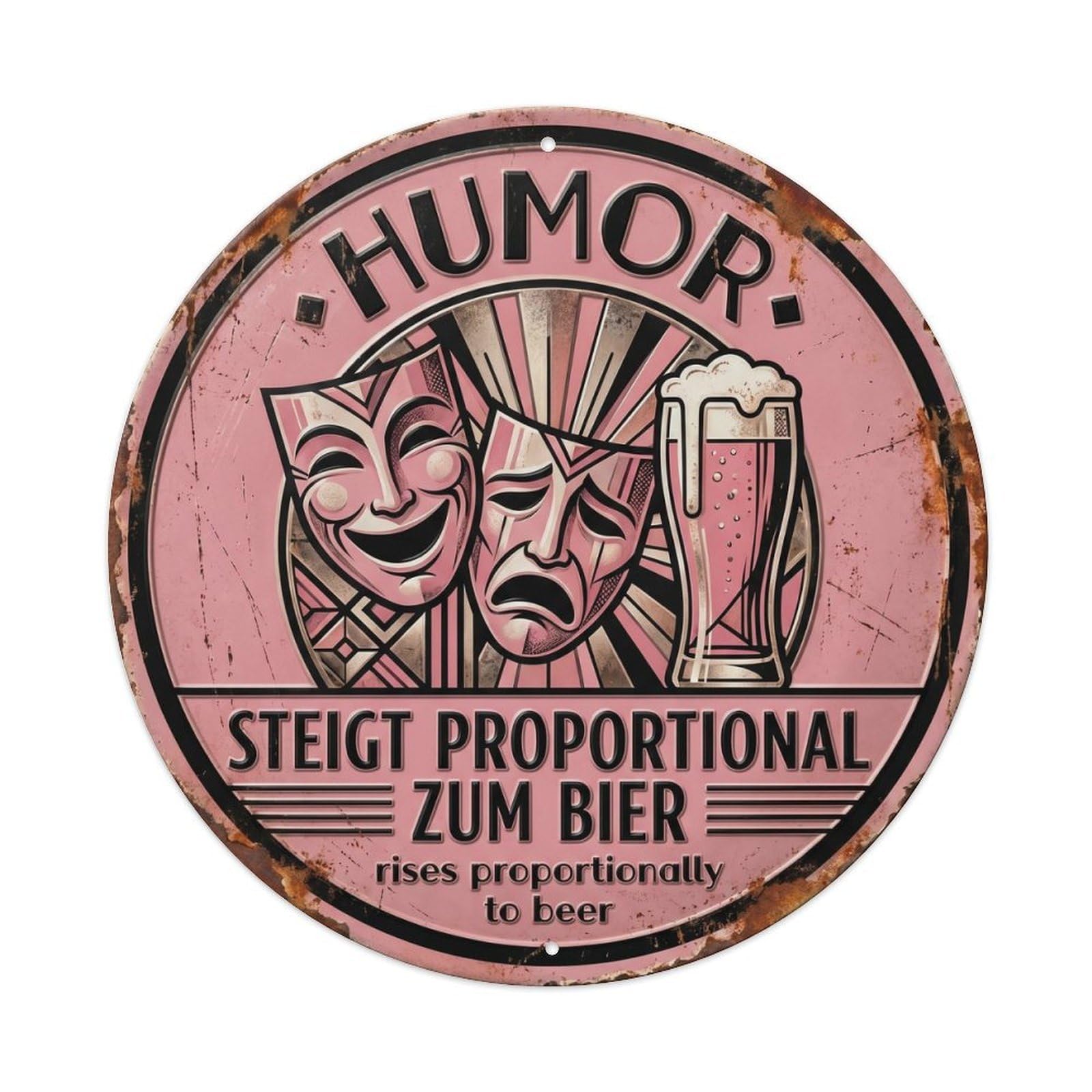Vintage Bar Style Humor Humorous Tavern Humor Metal Tin Sign Plaque Wall Decor for Cafe, Club, Garden Round Metal Poster 8x8Inch