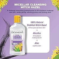 Vista 3 de Dickinson's Agua Micelar Limpiadora de Hamamelis, Un Desmaquillante Todo en 1, Refinador de Poros, Limpiador de Piel y Tónico; Sin Alcohol con Aloe