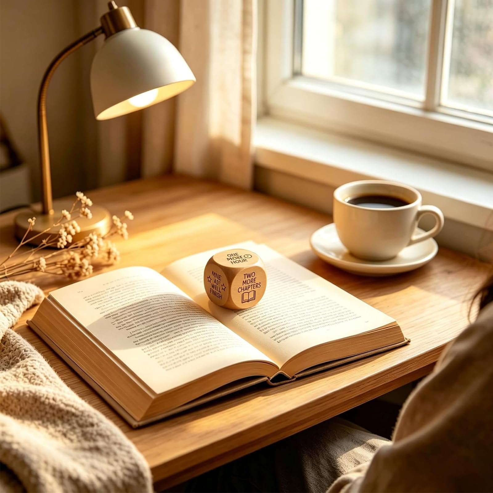 Dadi per decisioni di lettura in legno - Regali per gli amanti dei libri, divertente strumento per la scelta del tempo di lettura, cubo di gioco a 6 facce per routine di lettura (4pcs)