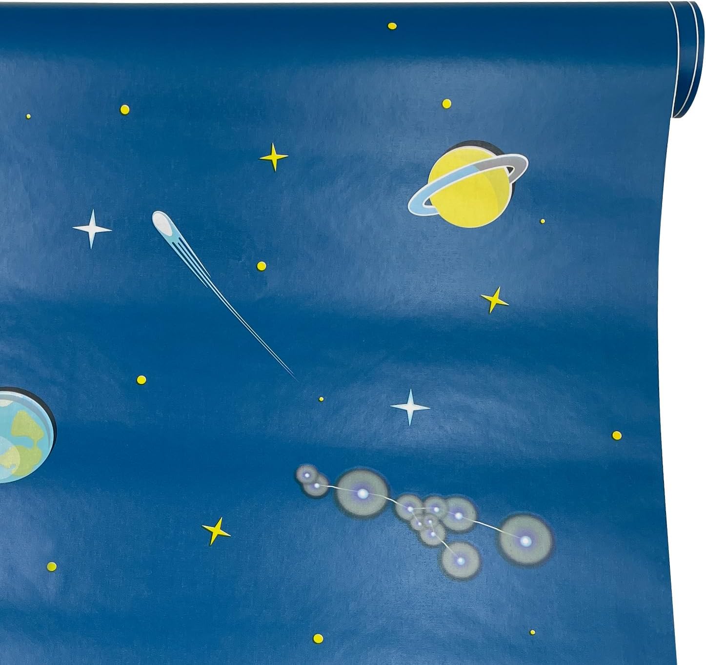 Yifely Funny Universe Decorative Furniture Paper Removable Shelf Drawer Liner for Boys Girls Bedroom 17x118 Inch image 5