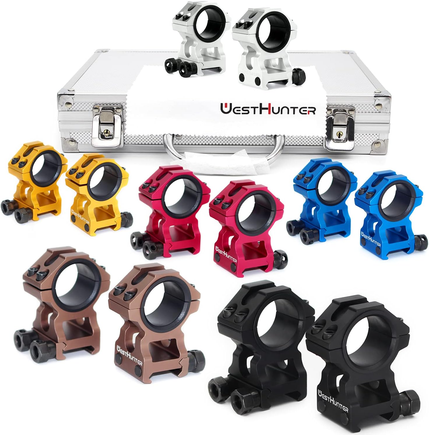 WestHunter Optics Picatinny Scope Rings, 1 Inch 30 mm Tactical Precision Scope Mount | Silver : Sports & Outdoors