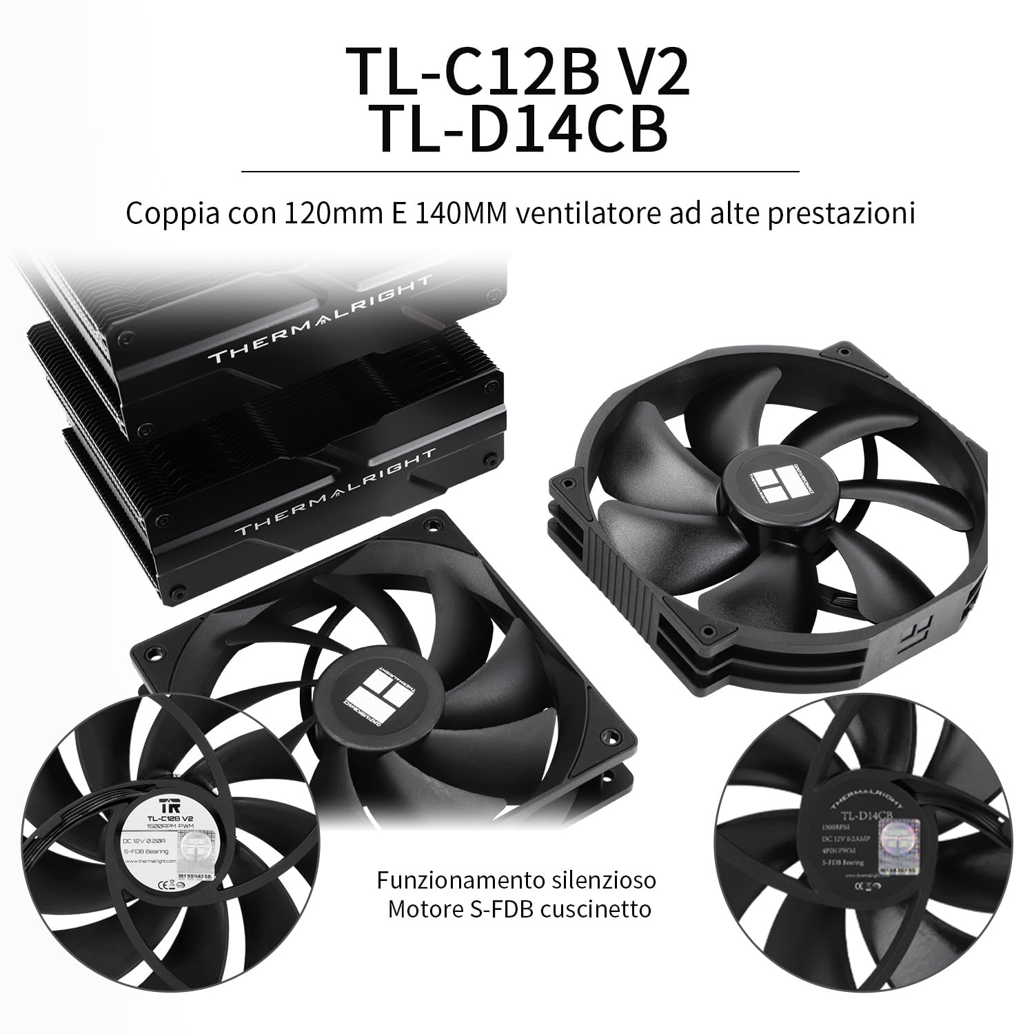 TR Peerless Assassin 140 czarny, 6 ciepłowodów, dwa wentylatory PWM i dwie wieże, chłodzenie procesora o wysokości 158 mm z górną pokrywą, do AM4/AM5 i Intel LGA 1851/170/1150/1151/1200