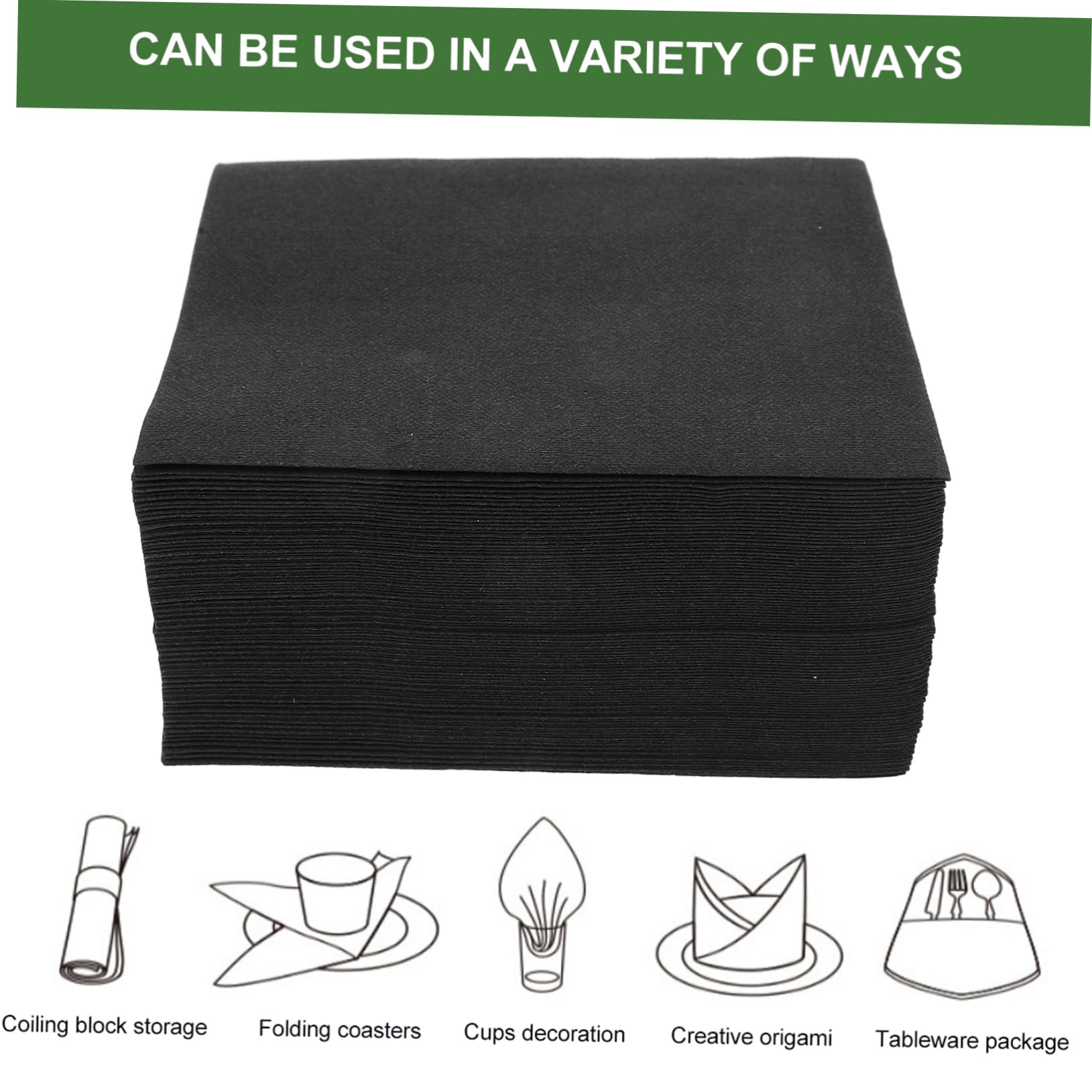 Healvian 200piezas Servilletas Desechables Negras De Papel Para Fiestas Bodas y Eventos Paquete De Unidades Suaves y Elegantes Para Ocasión