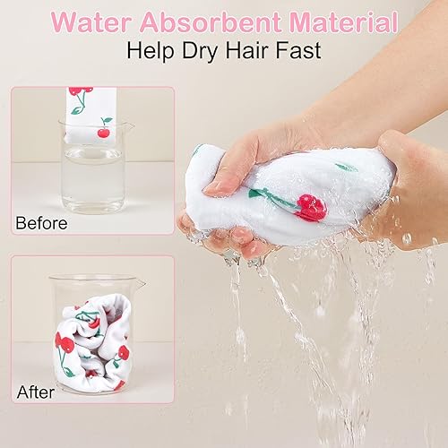 Vista 140 de Basumee Toalla de microfibra para el cabello para niños, paquete de 2 toallas de pelo de secado rápido con turbantes para cabello húmedo, toalla