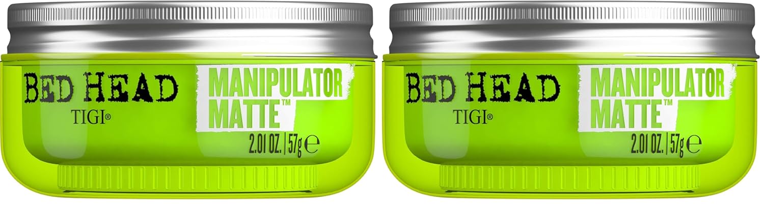 TIGI Bed Head Manipulator Matte Hair Wax,Strong Hold Sculpting and Styling Paste for Short to Medium Hair,2.01 oz,(Pack of 2)