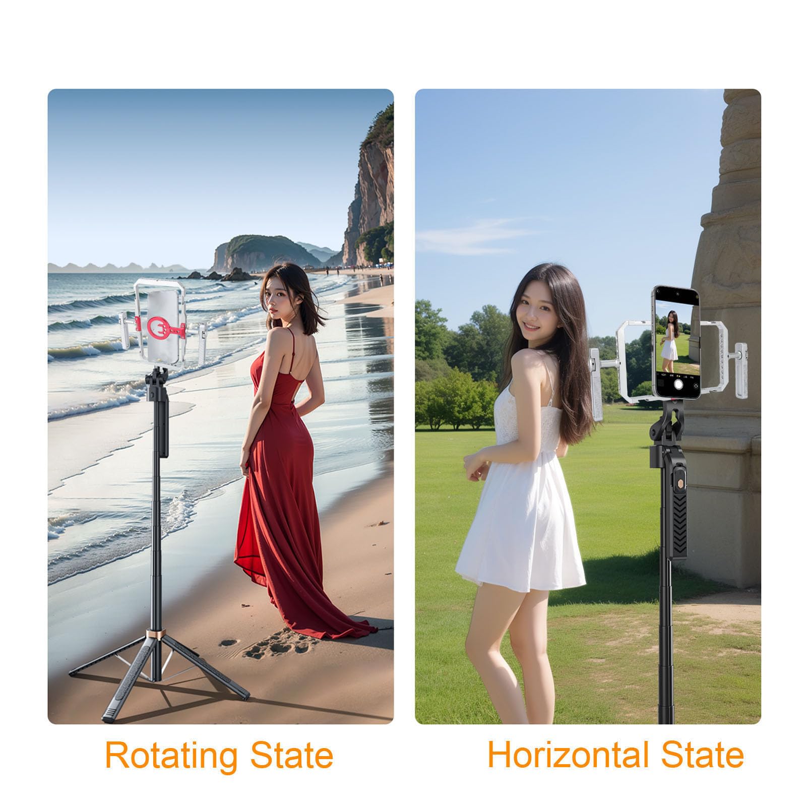 Vikye Kit di Attrezzatura Universale per Telefono, Kit di Attrezzatura Video per Smartphone con Doppie Maniglie, Stabilizzatore per Custodia per Vlogging Portatile per Telefoni con