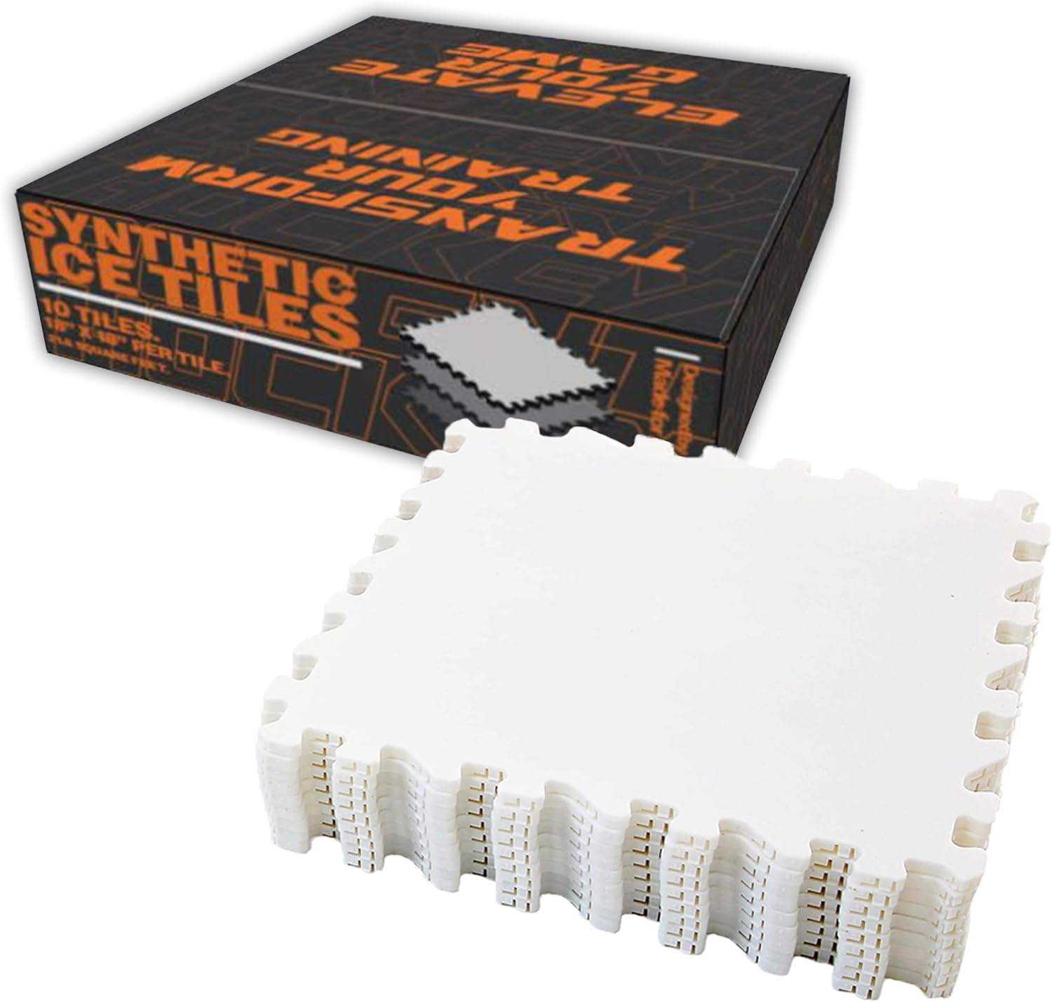 Potent Premium Hockey Training Equipment: Easy-to-Install Skateable Synthetic Ice Floor Tiles - Expandable Artificial Rink for Hockey & Skating.