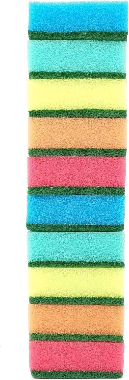 Esponjas de Cocina 60 uds – Estropajos Dobles Multicolores 75×50×28 mm – Esponja limpiadora Multiuso para ollas, Platos y Superficies