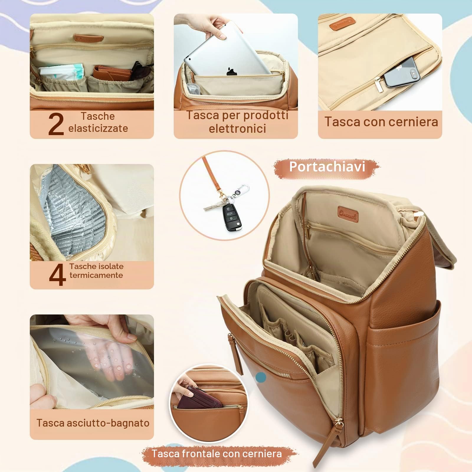 MISS FONG Baby Changing Baby Bag Backpack Diaper Bag Travel Rucksack Backpack Baby Bags for Mums and Dads