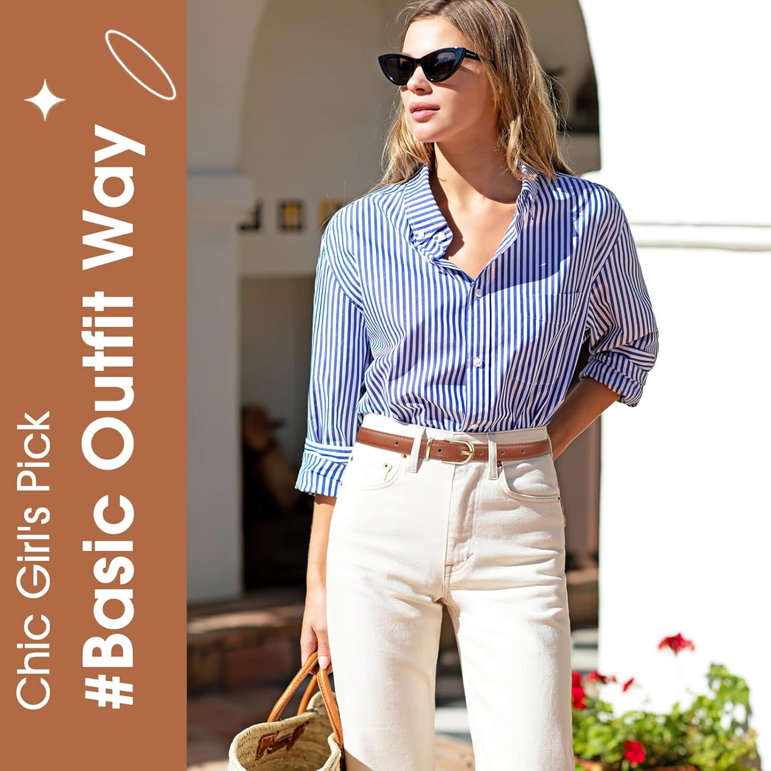 JASGOOD Womens Skinny Leather Belt Ladies Thin Faux Leather Belt with Gold/Silver Buckle for Jeans Dress Pants - Image 3