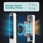 SereneLife Evaporative Air Cooler - Portable Swamp Cooler with 5L Tank, 4 Ice Boxes, 3 Speeds, Remote Control, Quiet Operation, Oscillation, Energy-Efficient Fan for Home, Office, Bedroom