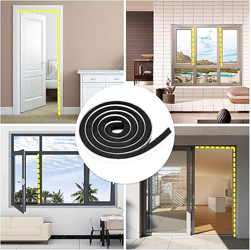 Miniatura 10 de Burlete autoadhesivo de 32.8 pies, burlete para puerta, para puertas correderas y laterales del marco (38 x 35 pulgadas, color blanco)