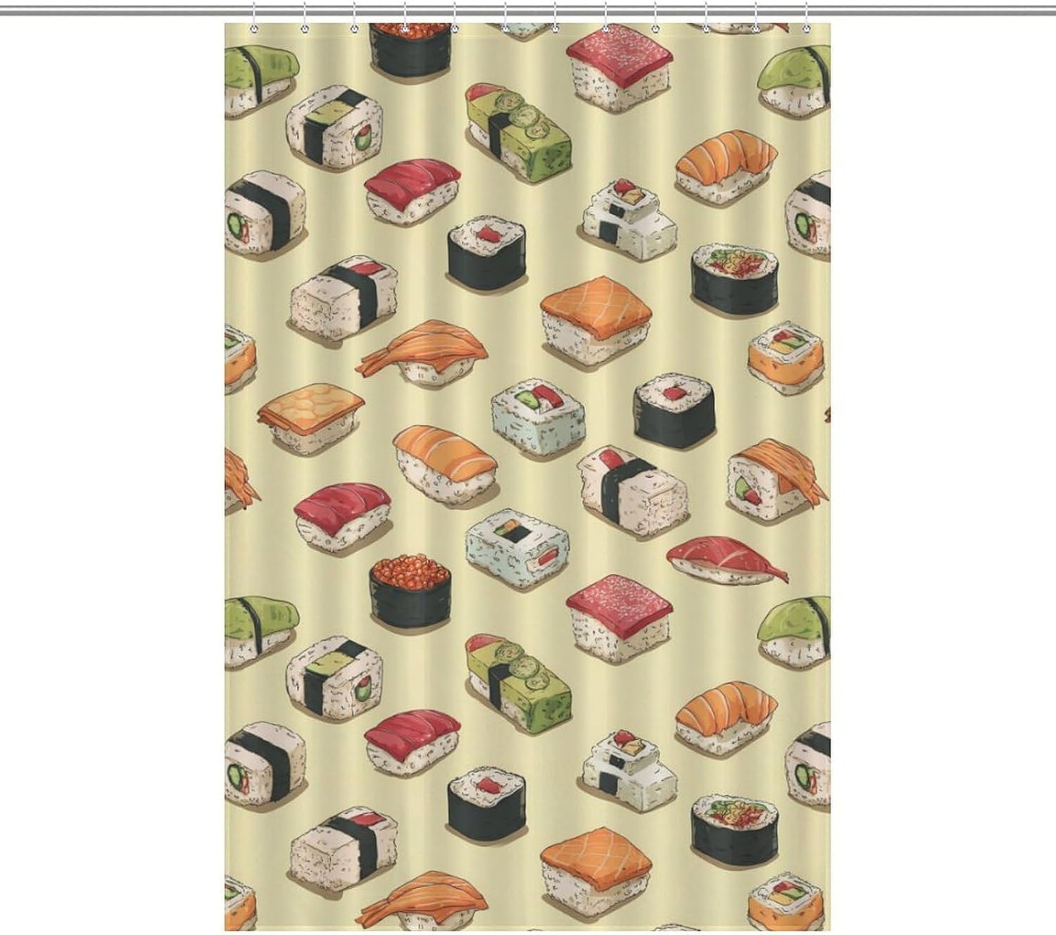 Japanese Sushi Shower Curtain 46.85x70.87Inch（119x180cm） Polyester Bath Curtain Shower Curtains Printed Decorative