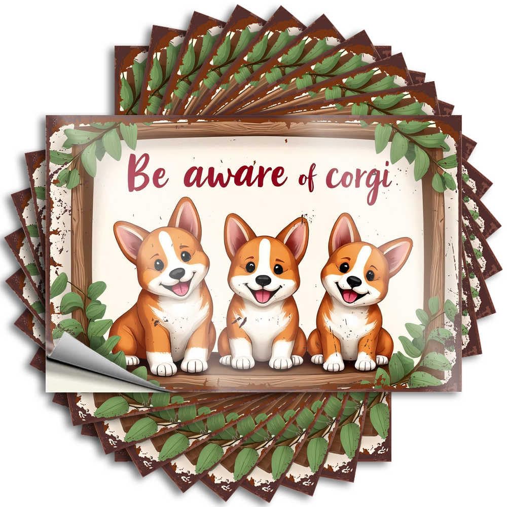 Fzfn Colour Quote Bath Decor Halloween Good Wall Adorable Corgi Puppies: Be Aware Of Their Charm! - Scratch Resistant Stickers(8X12cm)