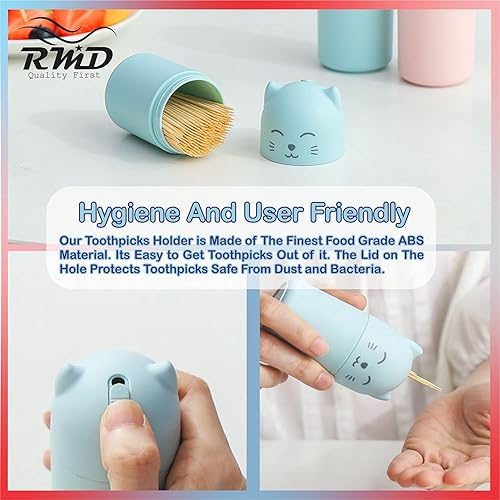 Miniatura 3 de RMDT Soporte para palillos de dientes, dispensador de palillos de dientes, dispensador de soporte para palillos