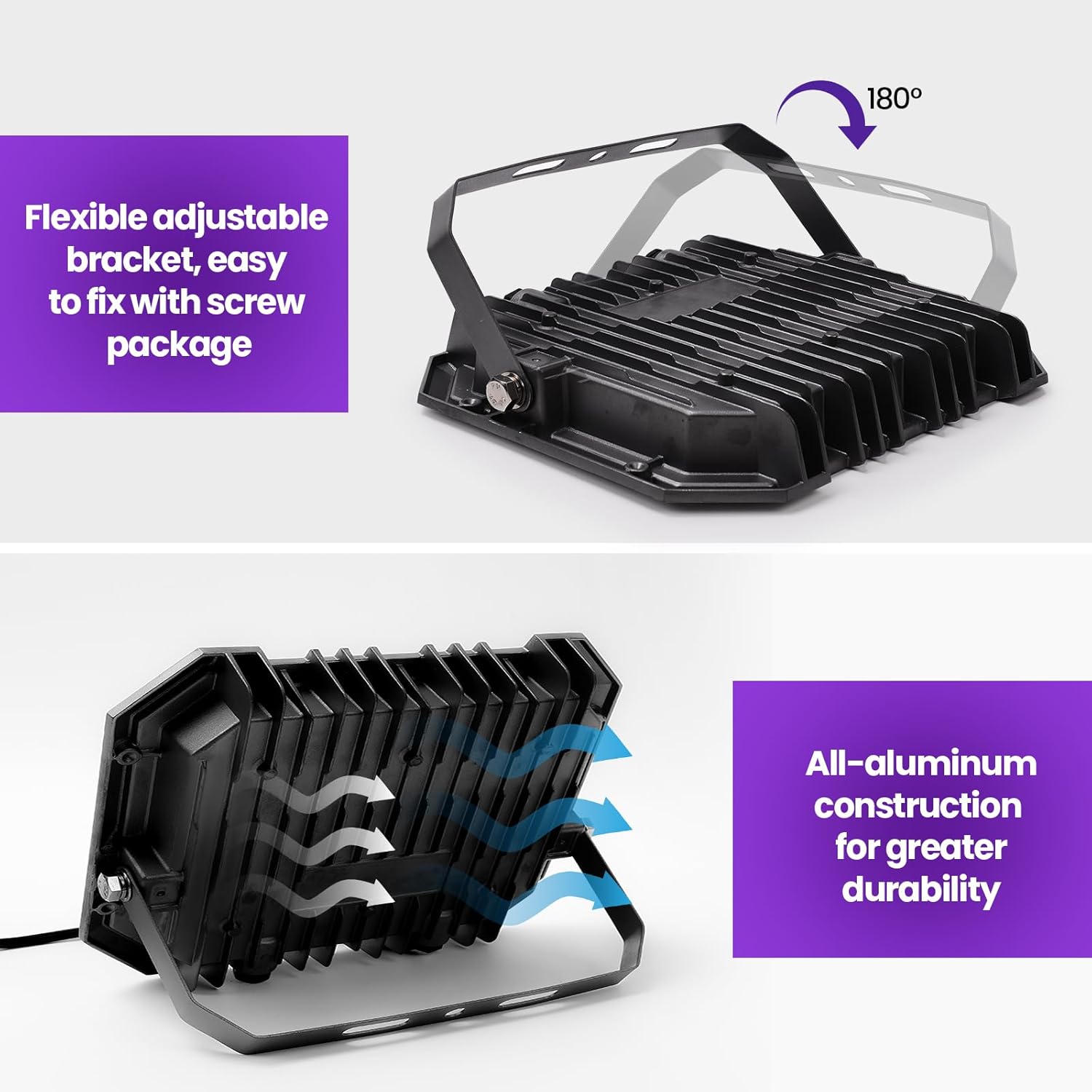 100W LED Black Lights 2 Pack, Blacklight Flood Light with On/Off Switch 6.7Ft Cord, IP65 Waterproof Outdoor Black Lights, Glow in The Dark, Halloween, Body Paint, Fluorescent Poster, Neon Glow