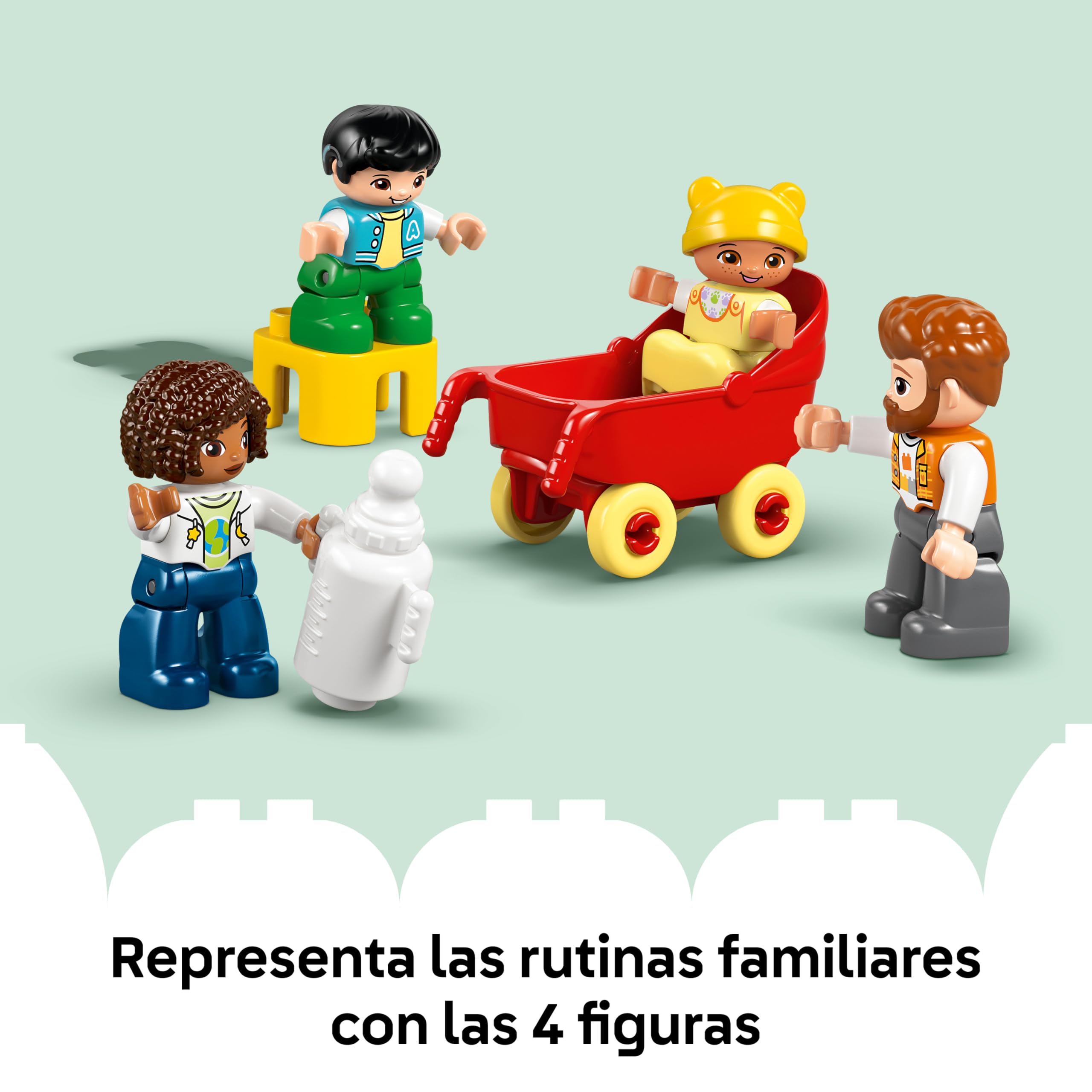 LEGO Duplo Casa Familiar Moderna “3en1” con Figuras - Juego Educativo para la Motricidad Fina - Juguete Montessori Interactivo con Casa de Muñecas - Regalo para Niñas y Niños de 2+ Años - 10470