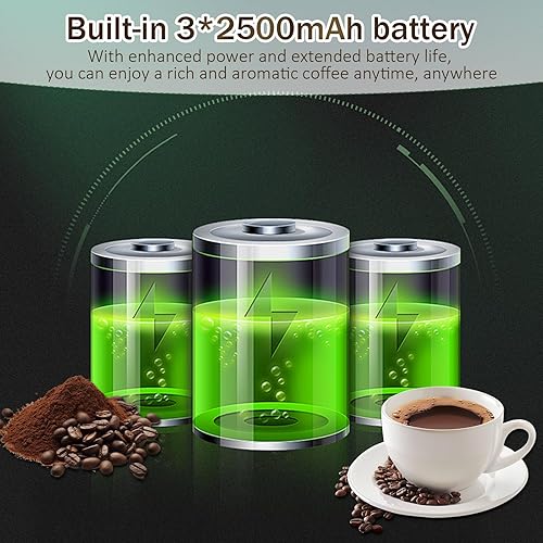 Miniatura 8 de Cafetera portátil 3 en 1, máquina de café expreso autocalentable, cafetera de viaje recargable por USB, compacta para oficina, viajes, camping,
