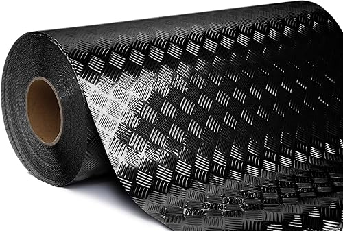 Miniatura 8 de Rollo adhesivo de vinilo con acabado cromado negro metálico, para uso industrial, para estantes, paredes, pisos (17.8 pulgadas x 20 pies)