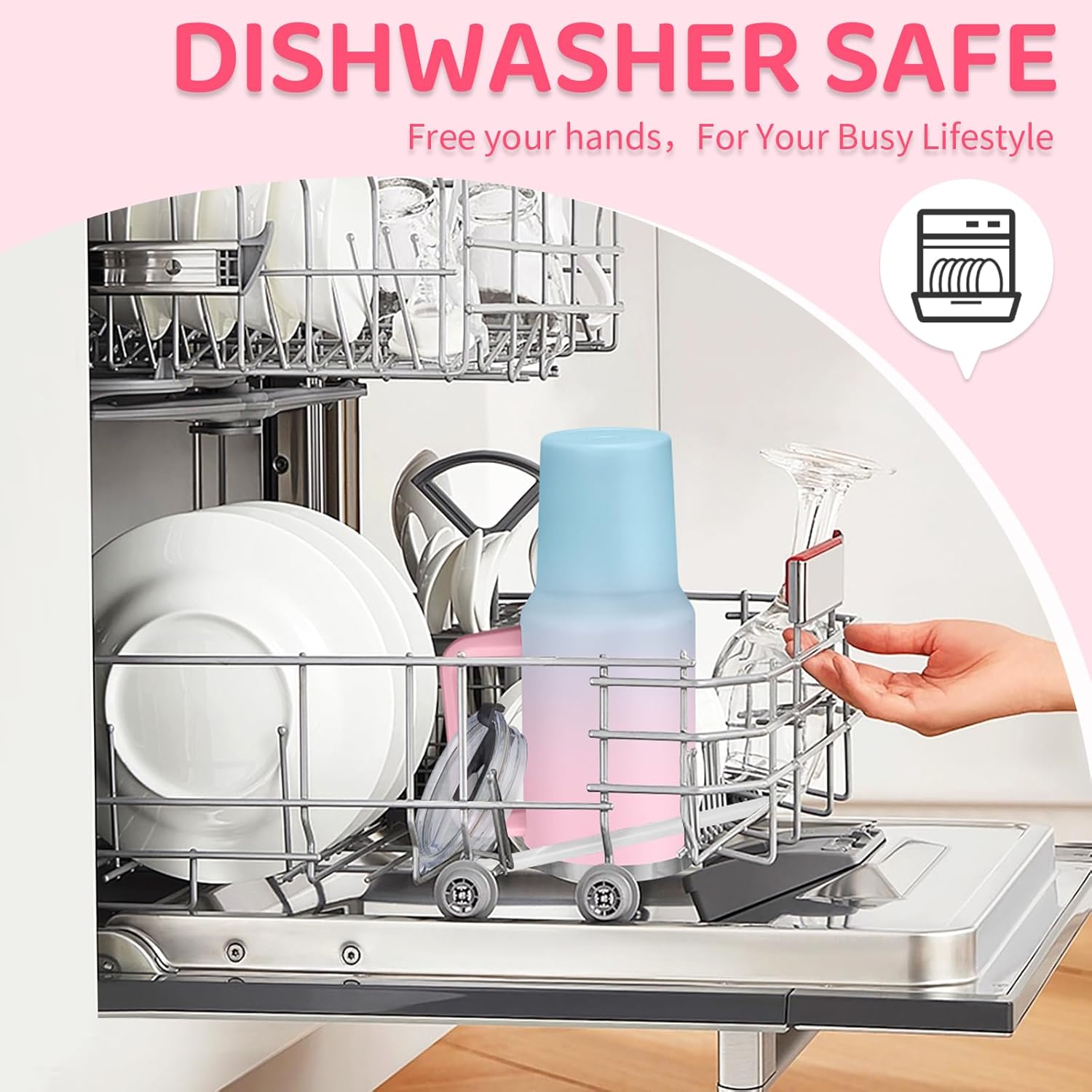 BENZZO 40 oz Tumbler with Handle Straw and 2-in-1 Lid Made of Metal Travel Mug for Easy Grip & Spill Proof, Pop-off Prevention Insulated Cup Gifts for Women, Double Seamless Inner Wall Vacuum Tumbler - Image 7