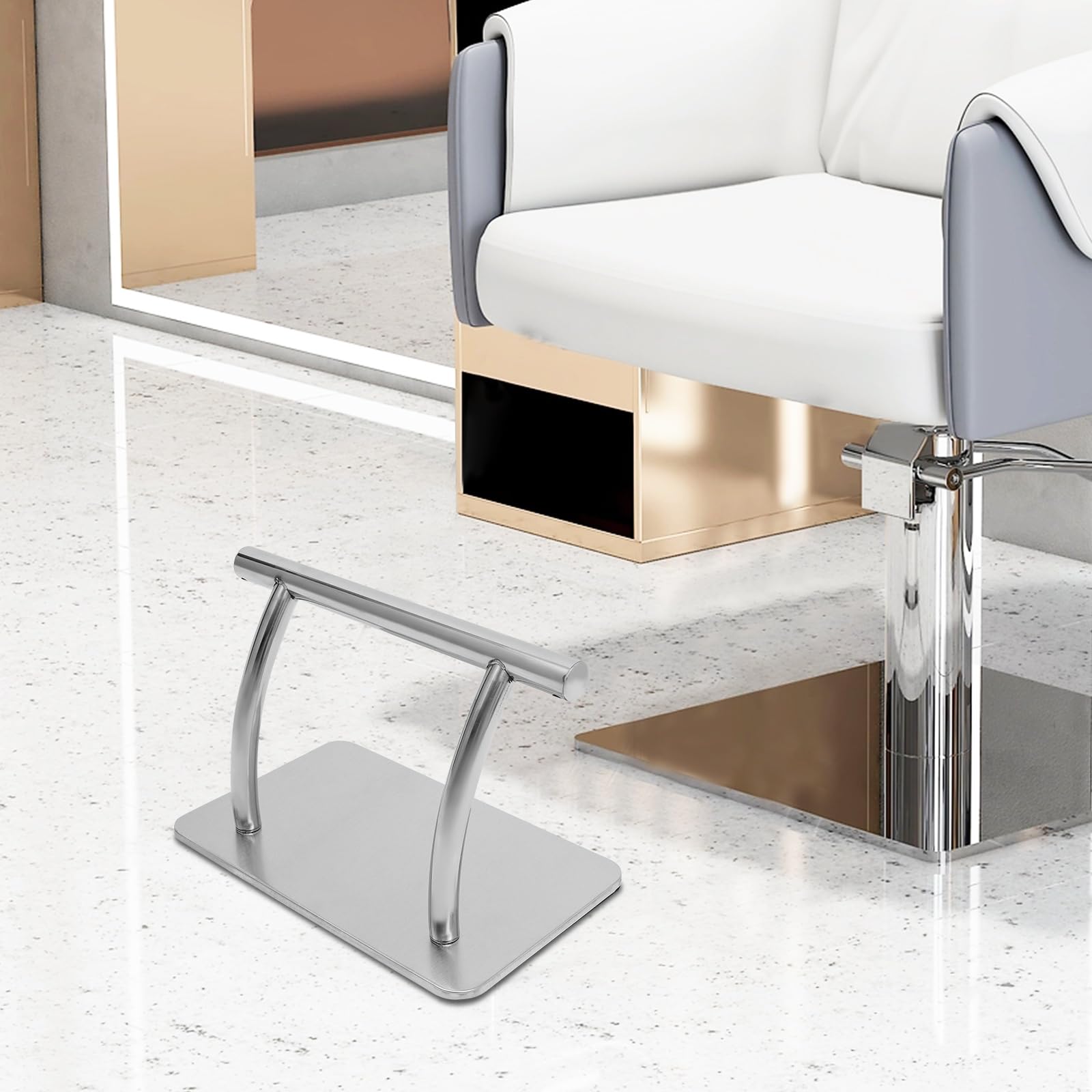 Poggiapiedi Professionale In Acciaio Inox – 30x19 Cm, Ergonomico E Regolabile Per Saloni, Uffici E Centri Benessere!