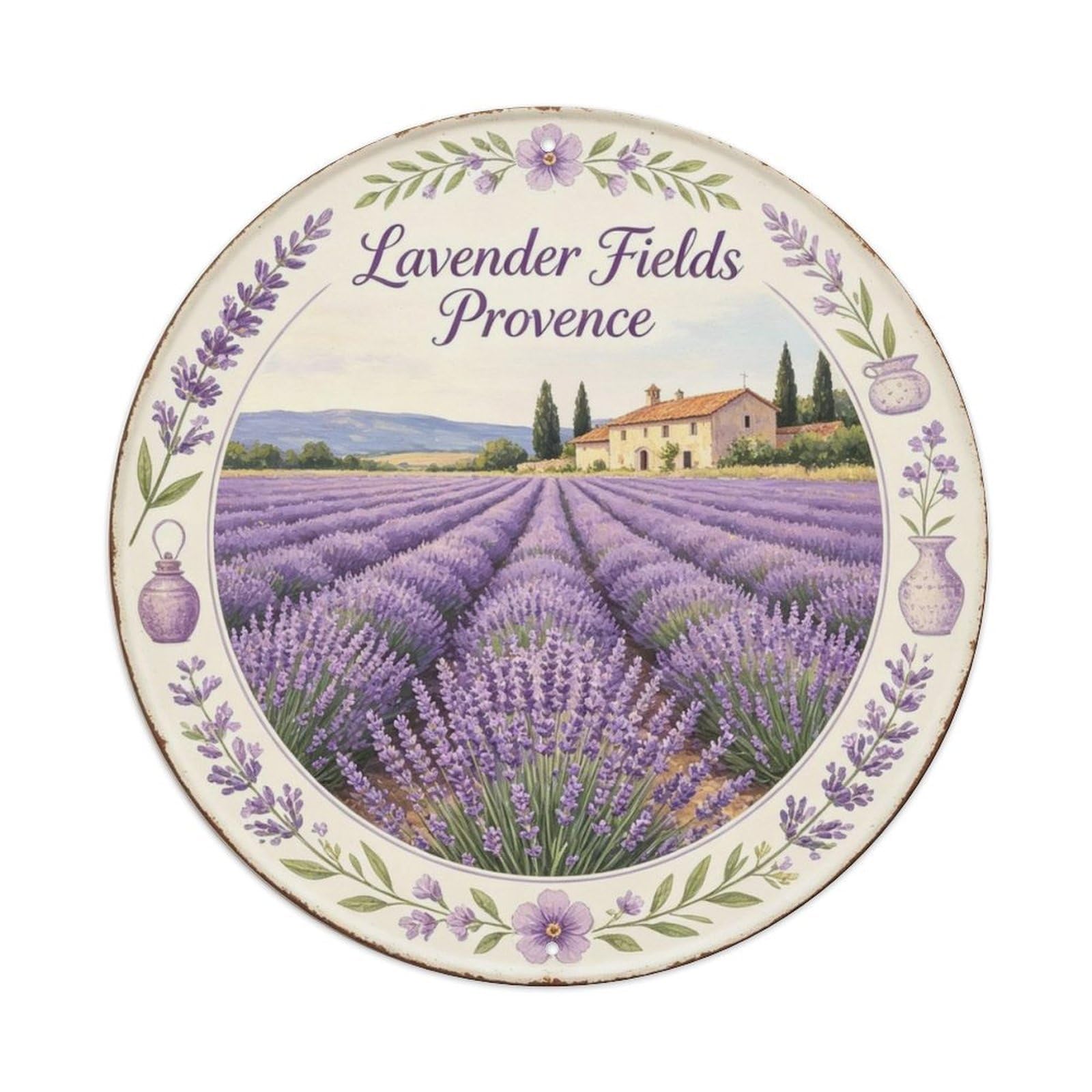 Lavender Fields Provence Metal Tin Sign Plaque