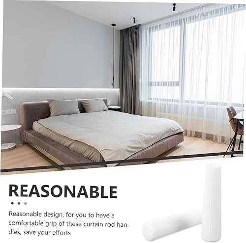 Miniatura 8 de Uonlytech Cortinas blancas para ventana, 10 unidades, agarre de barra ciega, piezas de varita ciega, manijas de varilla ciega, tapas de extremo de