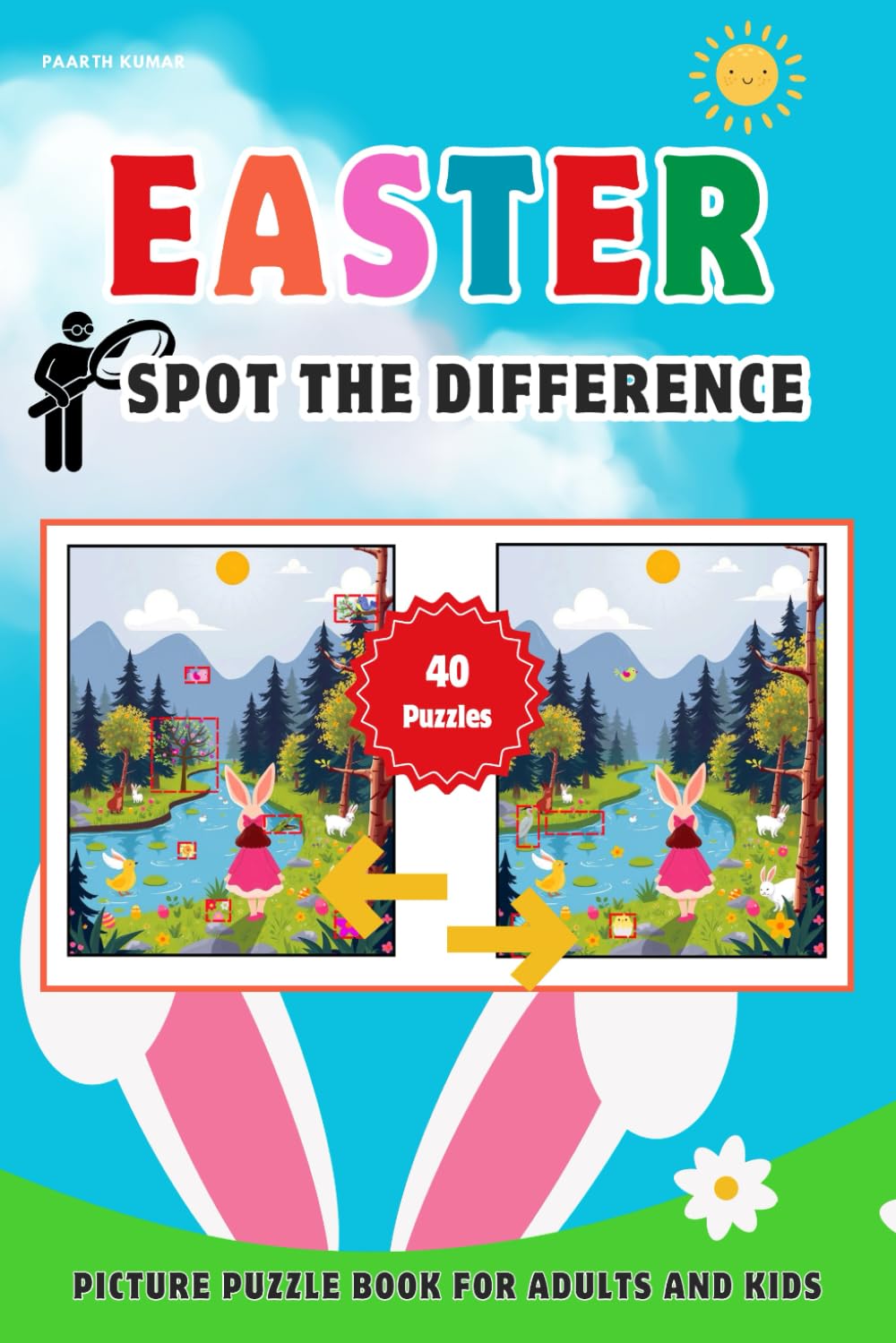 Easter Spot The Difference Book: Picture Puzzle book For Adults and Kids.