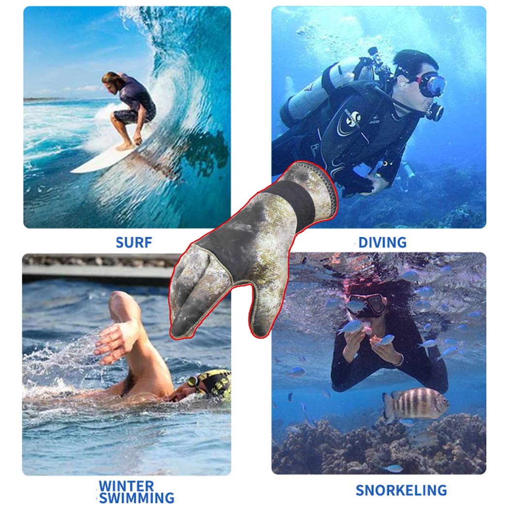 LANGWEI Guantes De Neopreno De 3 Mm, Guantes De Neopreno con Gránulos De Goma, Guantes De Buceo Térmicos Flexibles para Esnórquel, Remo, Surf, Kayak, Pesca