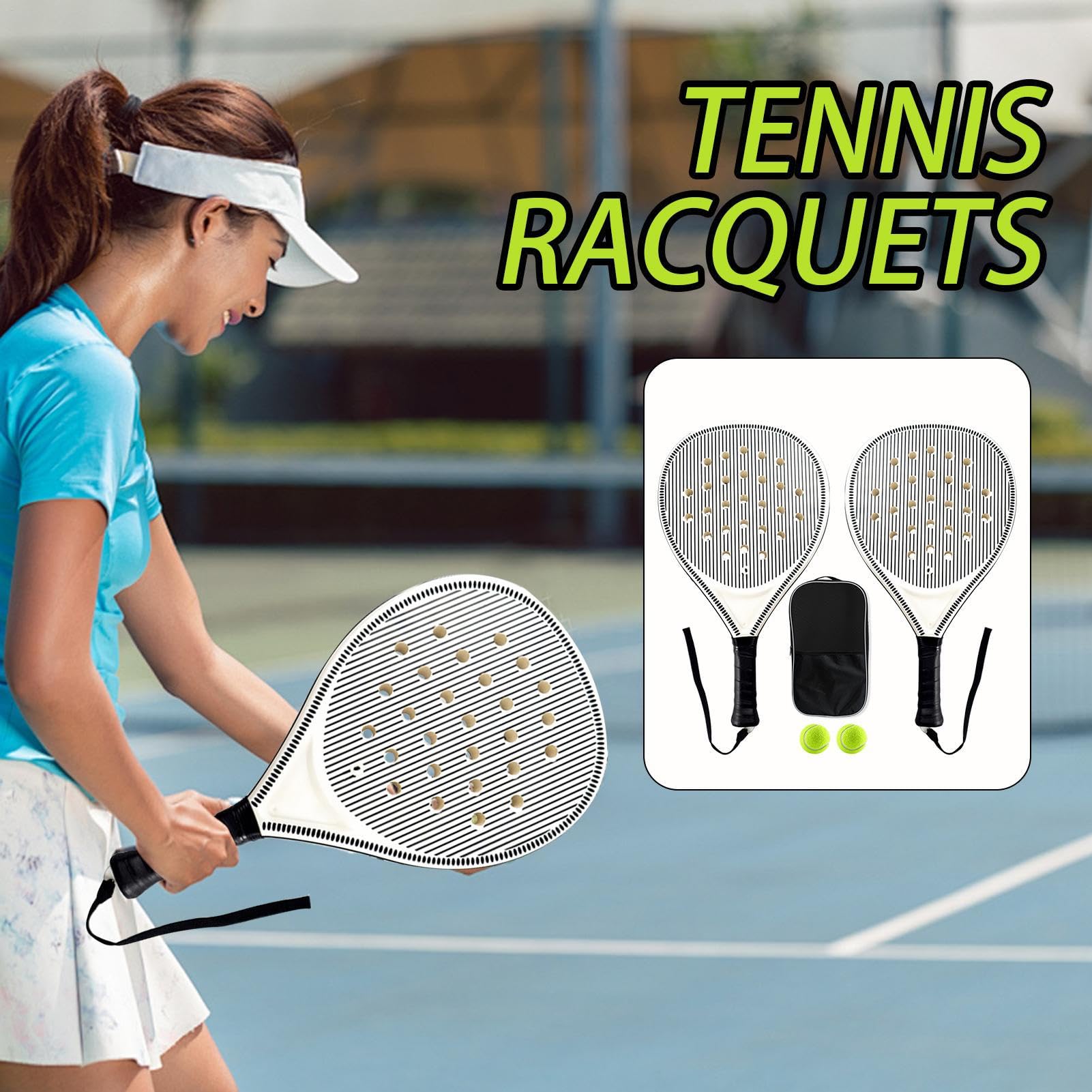 Raqueta De Tenis Raqueta de Pádel | Raquetas con Agujeros de Flujo de Aire Optimizados para Principiantes Niños Juveniles Práctica Deportes Hombres Mujeres