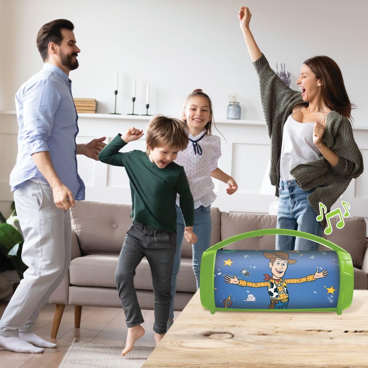 Lexibook, Disney Toy Story, Altoparlante Bluetooth Senza Fili Luminoso con Microfono, Effetti Luminosi, Funzione Karaoke, Ideale per Musica e Giochi, Multicolore, BTP585TSZ