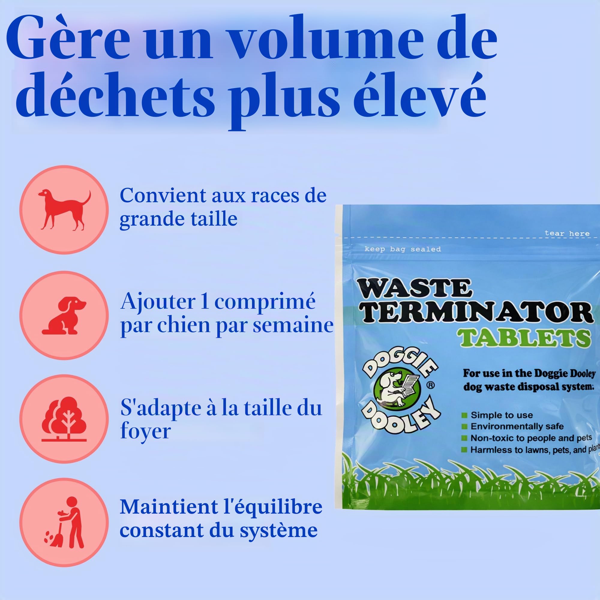 Doggie Dooley 36 Pastilles de déchets Blanc