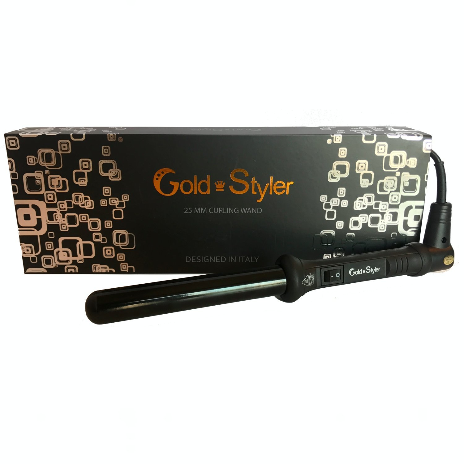 PROFESSIONAL CURLING IRON THE WAND IONIC CERAMIC FREE GLOVE 1 25mm Black