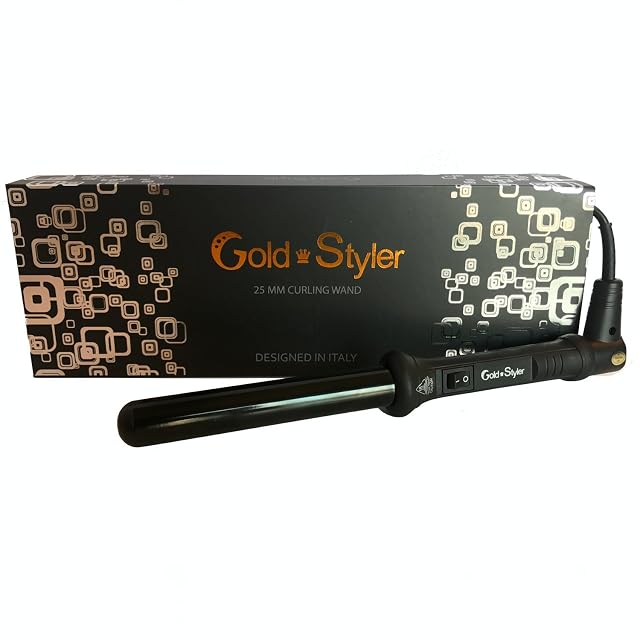 PROFESSIONAL CURLING IRON THE WAND IONIC CERAMIC FREE GLOVE 1 25mm Black