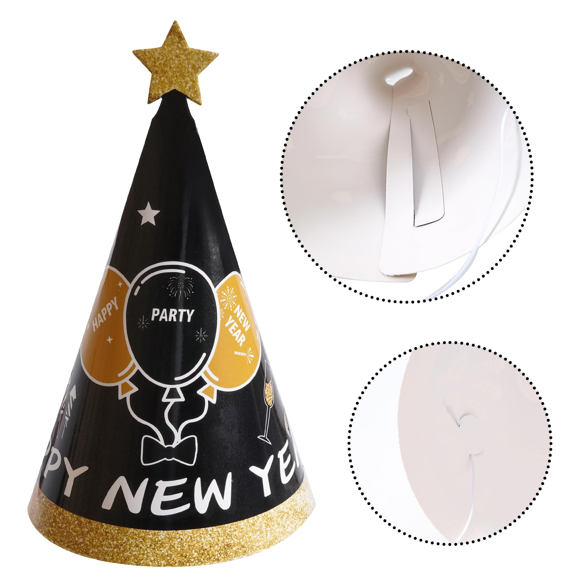 Silvester Party Supplies 2025 - Dekorationen, Hüte, Brillen, Halsketten & Gebläse für Silvesterfeier