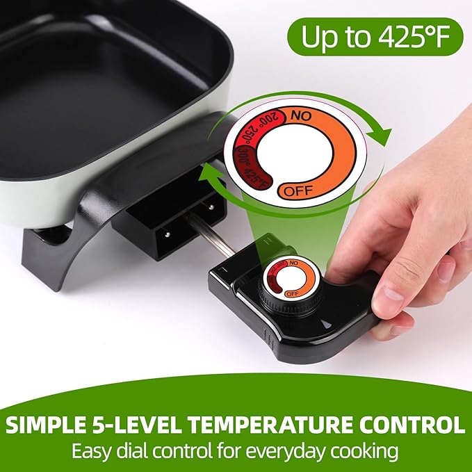 Sartén Eléctrico Antiadherente de Cerámica 600W 120V miniatura 6