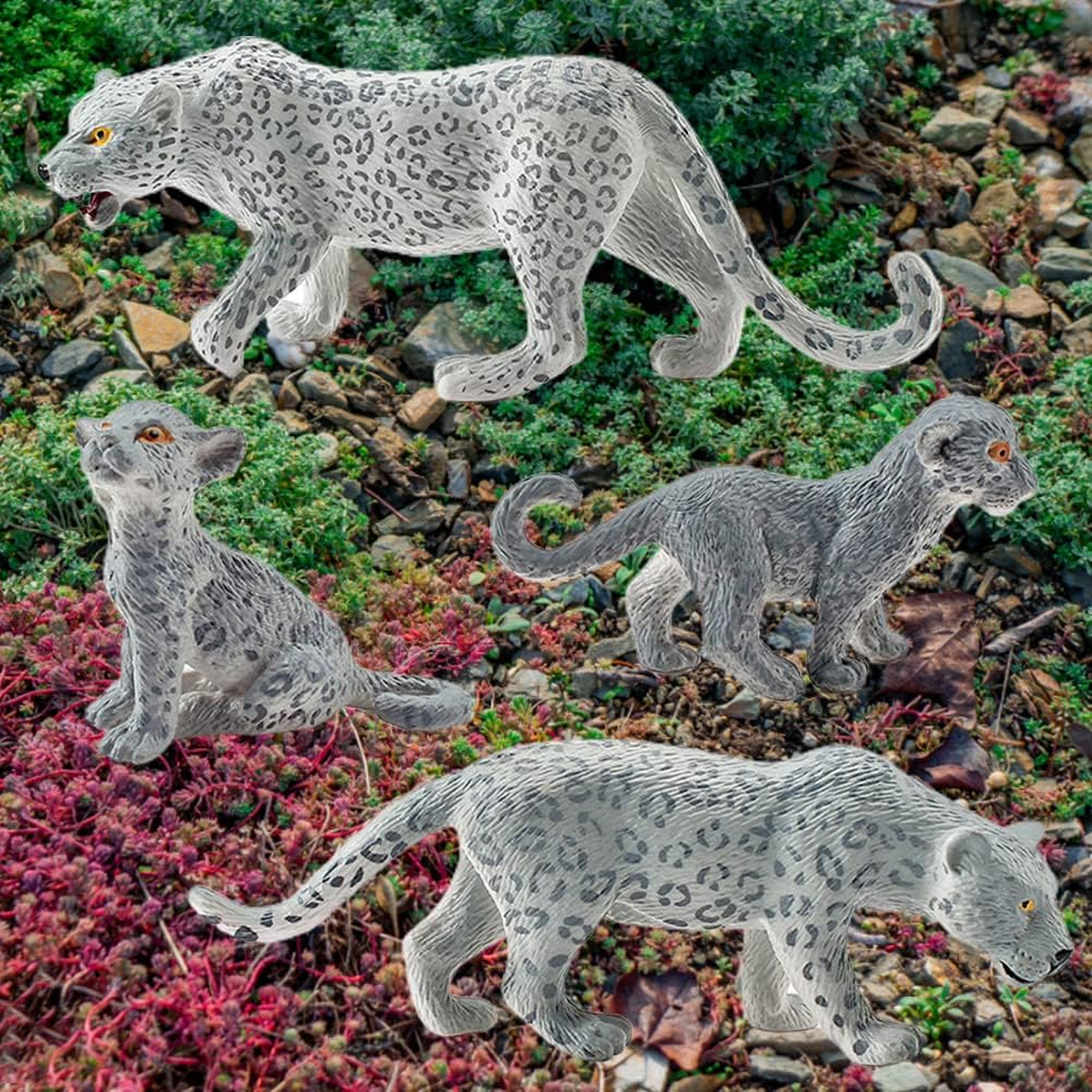 Buy Realistic Leopards Figurines Toys,Snow Leopard Animal Figurine,Snow