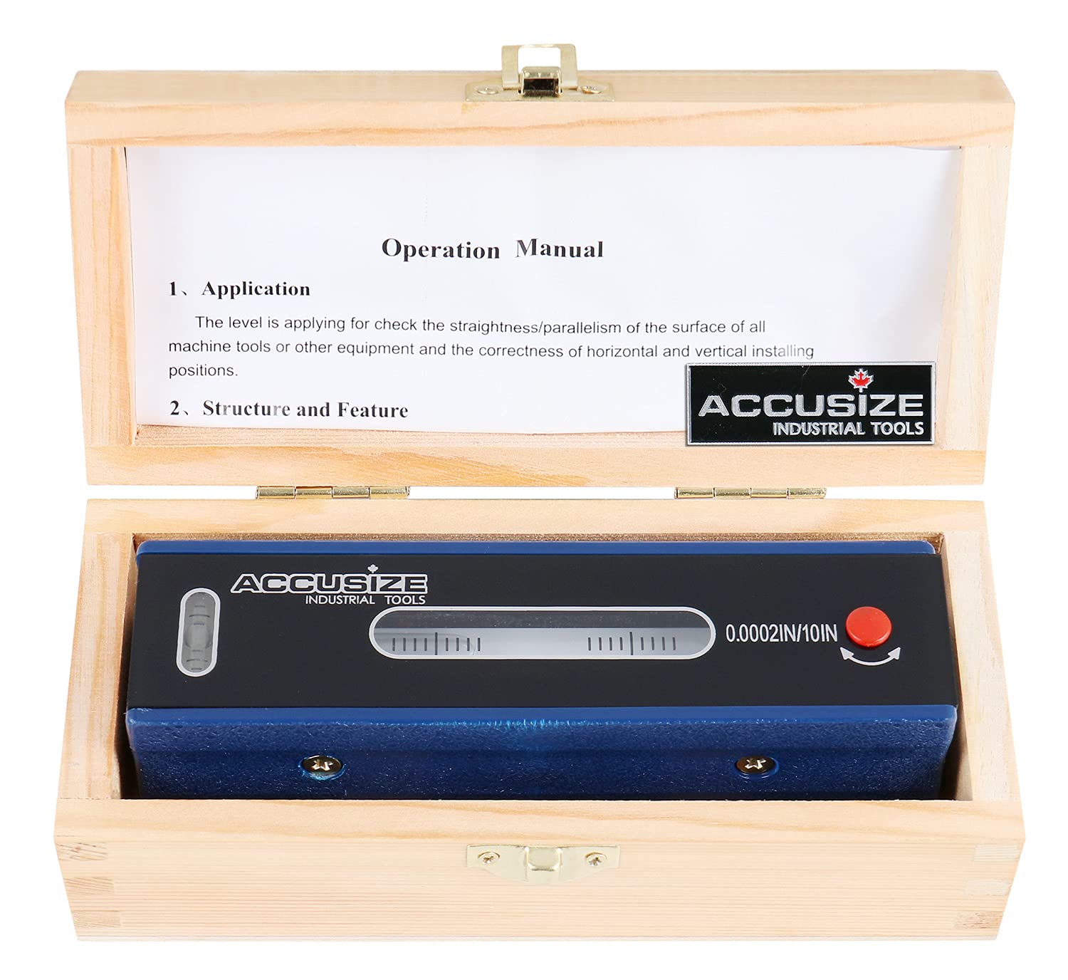Accusize Industrial Tools Nivel de precisión maestro de 6 pulgadas en caja ajustada, precisión 0.0002 ''/10 '', S908-C684