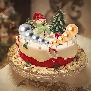 60 Pcs Pearl Balls Cake Topper Gold Silver Happy Birthday Party Cupcake Cake Insert Pick Toppers DIY Cake Decorations for ...