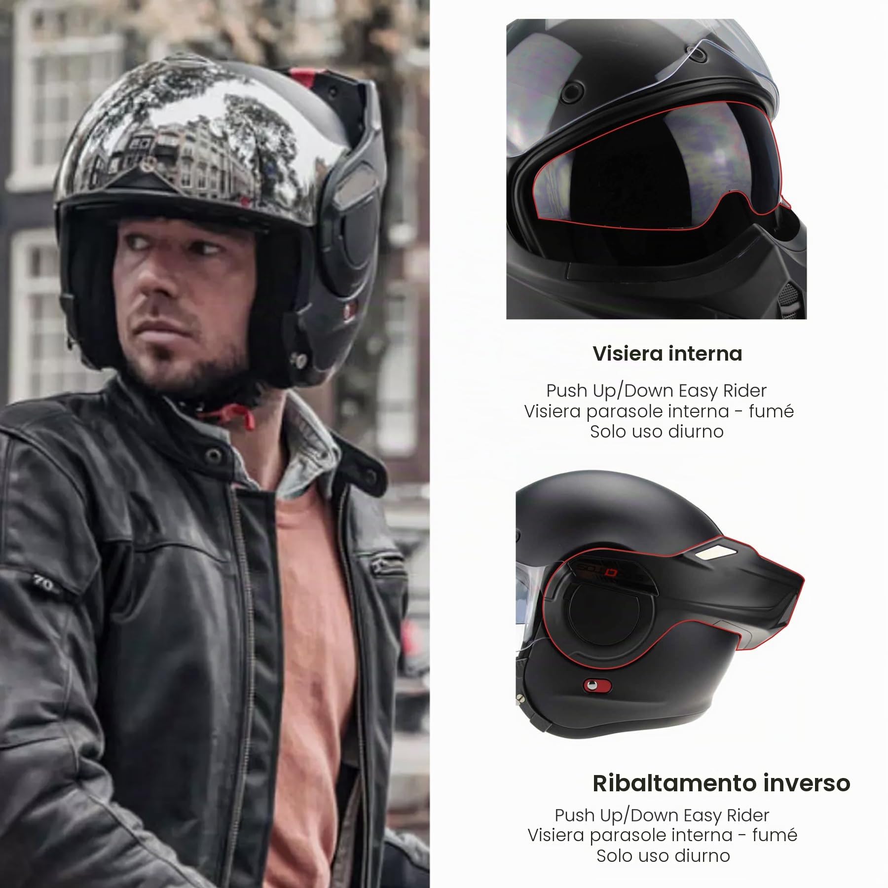 VPR F242 P/J Reverse Flip-Up Motorcycle Helmets - Double Visor Modular Jet Crash Helmet for Racing Sports Touring - Road Legal 22.06 Approved Adult Motorbike Helmets for Men Women