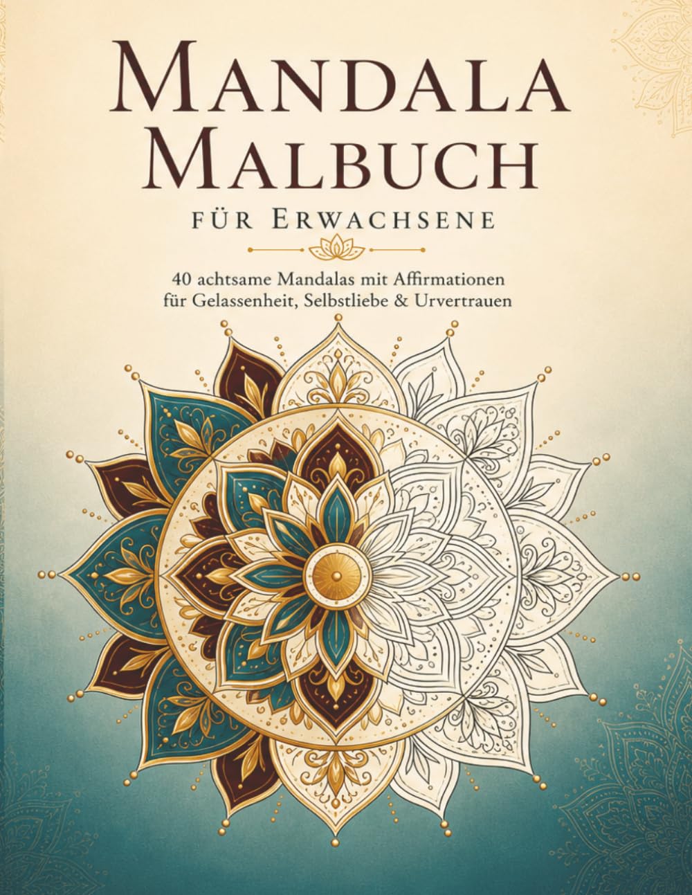 Mandala Malbuch für Erwachsene: 40 achtsame Mandalas mit Affirmationen für Gelassenheit, Selbstliebe und Urvertrauen | Anti-Stress Ausmalbuch für innere Ruhe und Achtsamkeit