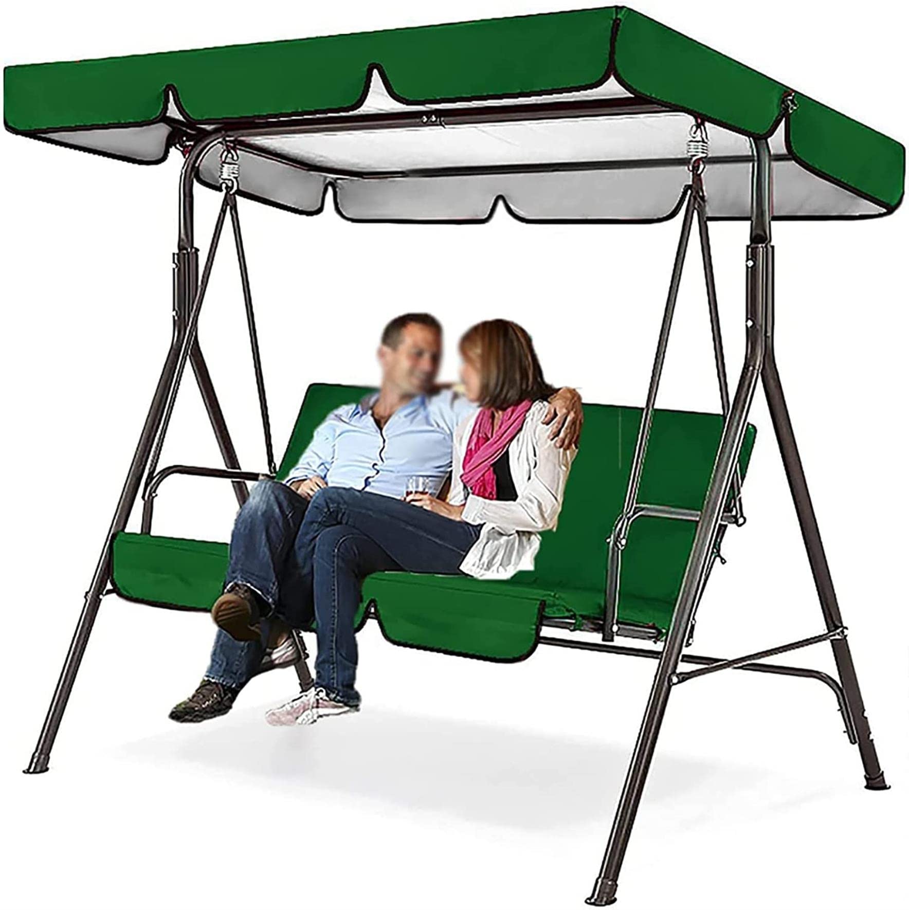Auvent de balancelle de jardin 2/3 places haut de gamme avec bâche Oxford 210D et coussin assorti