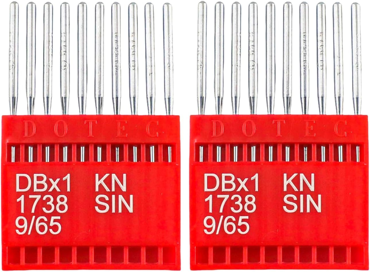 Blooy - DBX1 Standard Needles for Industrial Lockstitch Sewing Machines DB*1,16x257, 1738A Size 9,10,12,14,16 (100 PCS)
