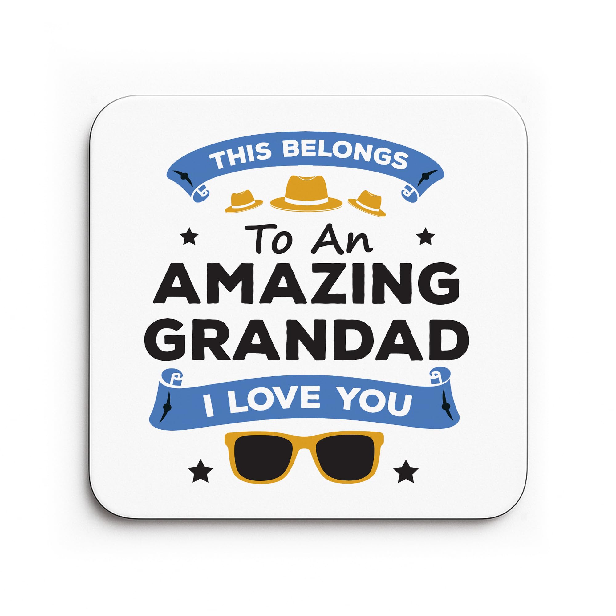 Red Ocean Amazing Grandad Coaster Gift For Father's Day or Birthday Novelty Gift For Grandad From Granddaughter Grandson Funny Coaster Gifts Grandfather Him