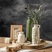 Vista 76 de Juego de jarrones de cerámica, jarrones de flores para decoración del hogar, decoración moderna de granja, centros de mesa de sala de estar, cocina