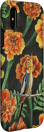 Miniatura 6 de iPhone 14 Pro Cockatiel Orange Yellow Marigolds Vintage Flower Pattern Case