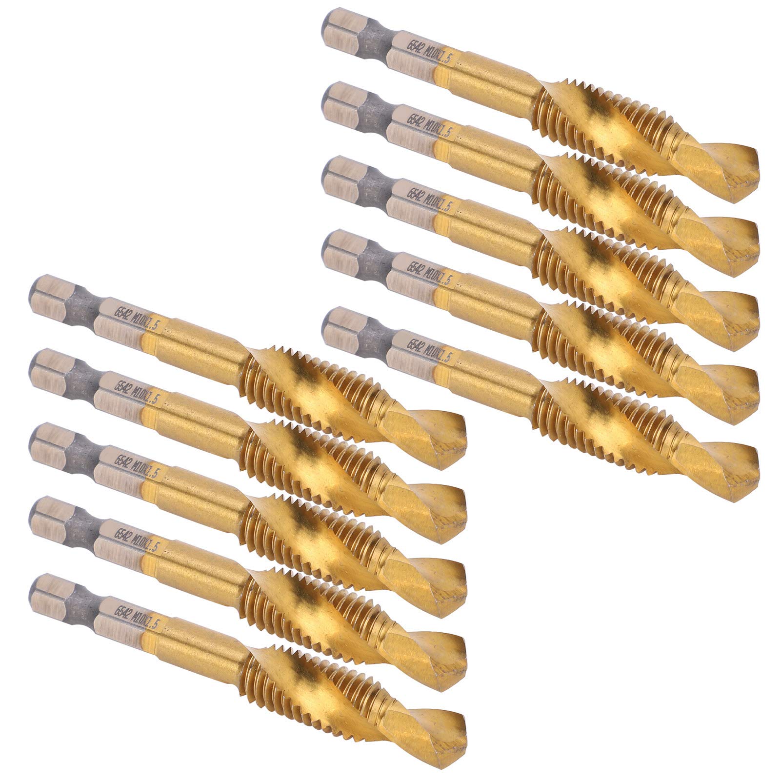 10 punte per maschiatura con rivestimento in Ti M10 HSS trapano con codolo a 6 angoli utensile per maschiatura vite accessorio per macchina