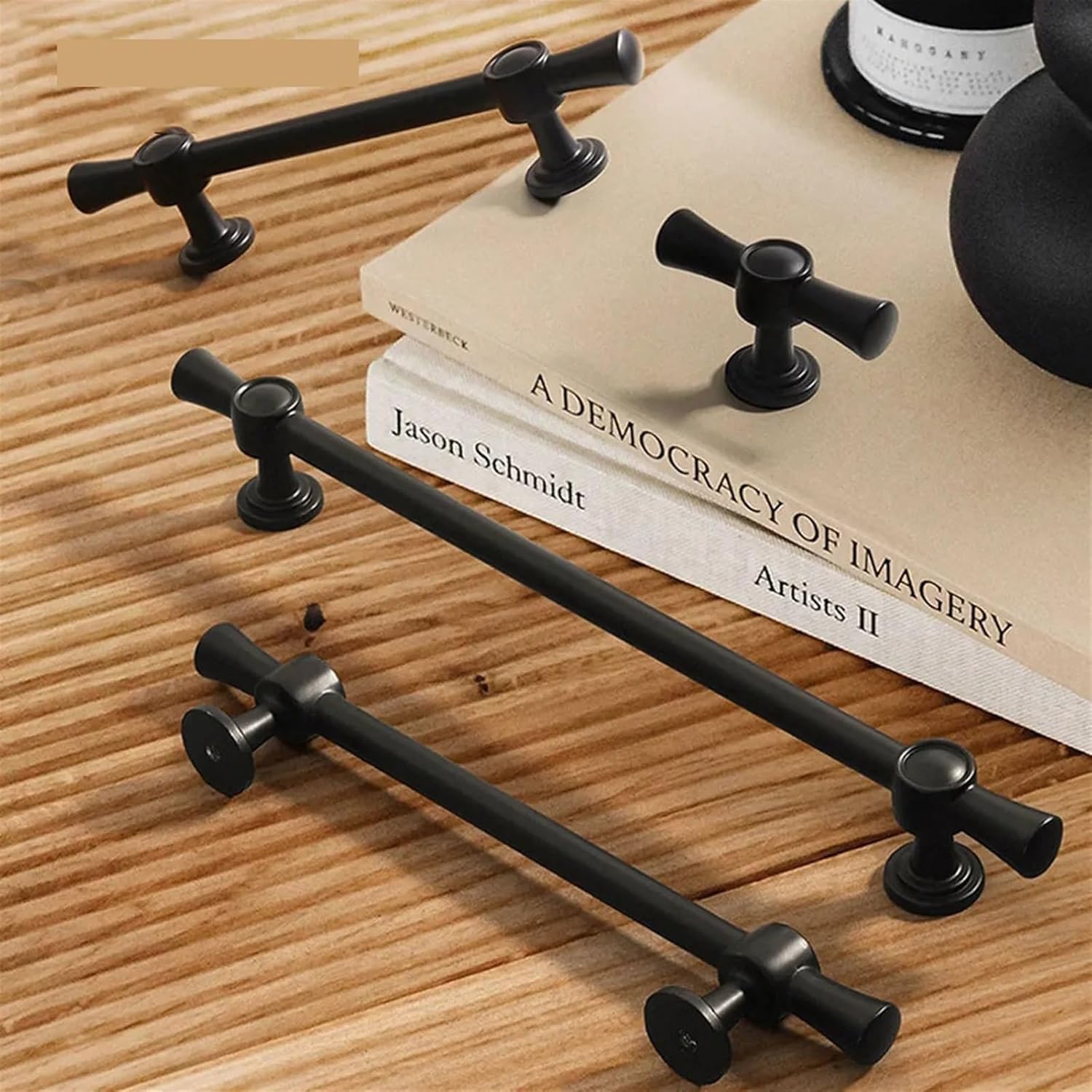 HASMI Modern Zinc Alloy Black Gold Door Handles Kitchen Cabinet Handles Solid Drawer Knobs Fashion Furniture Hardware 1Pcs (Color : Silver 128mm)