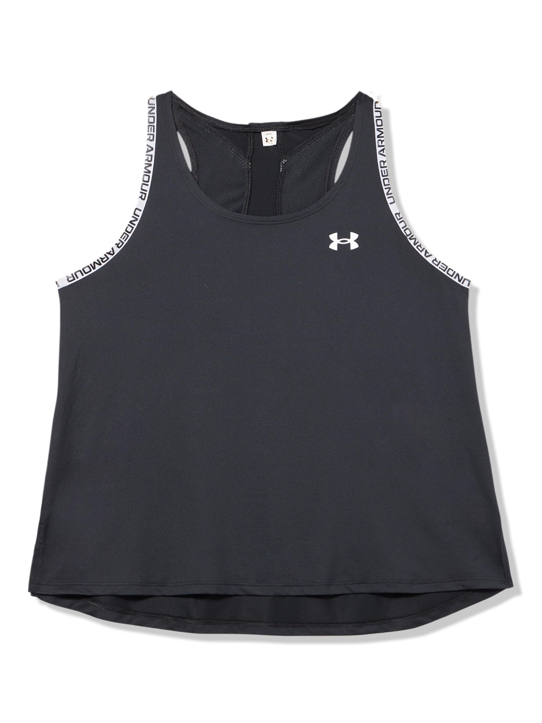 Under Armour Girls' Knockout Mesh Back Tank Top, (001) Black / / White, Large